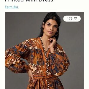 NWT FARM Rio Women's Mini Dress - Brown and Blue